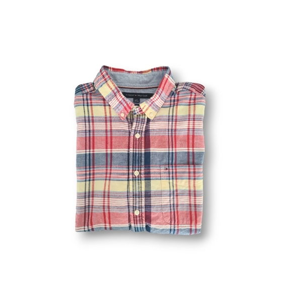 Tommy Hilfiger Men's Plaid Classic Short Sleeves Shirt - Picture 4 of 4